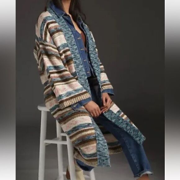 By Anthropologie shimmer knit duster - Picture 6 of 11